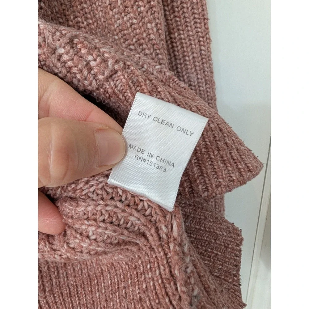 Modern Citizen Womens Pink Marl Ribbed Crewneck Sweater medium minimalist